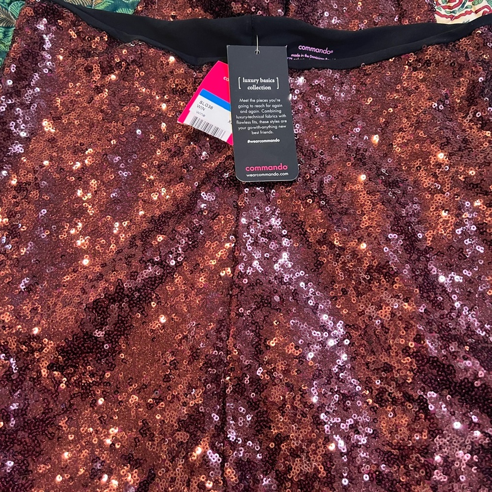 Commando Burgundy Sequin Pants - Picture 4 of 4